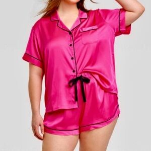 Silk hot pink pijama set